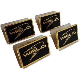 WALD Black Bison Style Set of 4 pcs Seat Emblems Metal Logo Seats Badges for Mercedes Benz Rolls Royce Bentley Lexus Infinity Jaguar Maserati Vehicles Black and Gold Color buy in USA