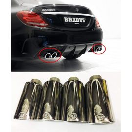 Brabus style Stainless Steel Exhaust Pipe Tips Shiny Metal End Pipes for Mercedes-Benz vehicles buy in USA