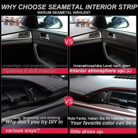 Car Trim Chrome Trim Flexible Interior Decorative Strip Line DIY (5M, Red)  Made in Germany buy in USA