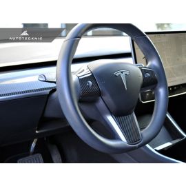 AutoTecknic Dry Carbon Fiber Steering Wheel & Dash Trim - Tesla Model 3 buy in USA