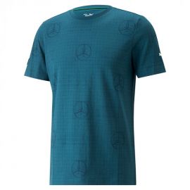 Mercedes-Benz Motorsport Kollektion T-Shirt Herren Puma all-over Logoausführung blau Gr. XS - XXL buy in USA