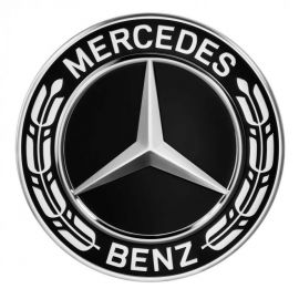 Mercedes-Benz Radnabenabdeckung Stern mit Lorbeerkranz schwarz, 1 Stück buy in USA