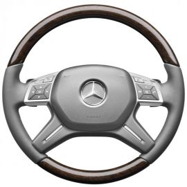 Mercedes-Benz Holz-Leder-Lenkrad mit LSP, basaltgrau, GL-/GLS-/M-/GLE-Klasse buy in USA