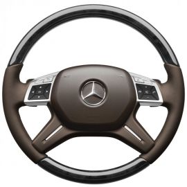 Mercedes-Benz Holz-Leder-Lenkrad mit LSP, moccabraun, GL-/GLS-/M-/GLE-Klasse buy in USA