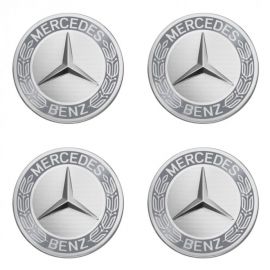 4 Mercedes-Benz Radnabenabdeckungen Stern mit Lorbeerkranz grau buy in USA