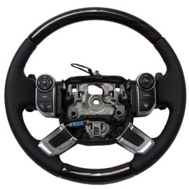 Range Rover Vogue L405 (2013+) - Wood & Leather Steering Wheel (Figured Macassar) buy in USA