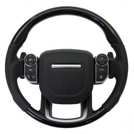 Range Rover Sport (2014+) - Wood & Leather Steering Wheel (Black Piano Wood) non-heated buy in USA