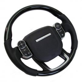 Range Rover Sport (2014+) - Wood & Leather Steering Wheel (Black Piano Wood) heated buy in USA