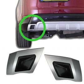 Land Rover Discovery (2017+) - Dynamic Rear Bumper Dummy Twin Exhaust Inserts (silver) buy in USA