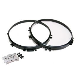 Land Rover Defender - Stainless Steel Headlamp Mounting Ring Kit (black) buy in USA