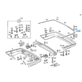 Original Mercedes-Benz Abdeckung Blendenfluge links hinten Stoßfänger buy in USA