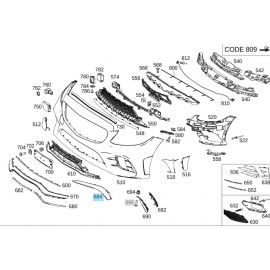 Original Mercedes-Benz Seitenspoiler links vorne C63 Stoßstange Stossfänger Frontspoiler buy in USA