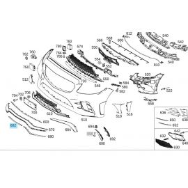 Original Mercedes-Benz Zierleiste Zierblende an Frontspoiler mitte C63 Stoßstange Stossfänger Spoiler buy in USA