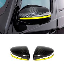 Carbon Fiber Mirror Covers with Yellow Stripe for Mercedes-Benz G-Class W463A W464 buy in USA