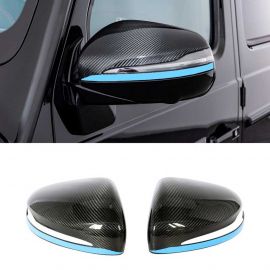 Carbon Fiber Mirror Covers with Blue Stripe for Mercedes-Benz G-Class W463A W464 buy in USA