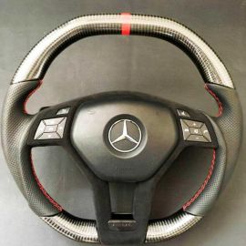 Mercedes W212/W204/W218/W207 AMG Style Steering Wheel Carbon Alcantara Red buy in USA