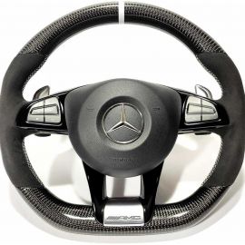 Mercedes W222/W205 GLS/GLE/CLA/CLS AMG Style Steering Wheel (Carbon Alcantara) buy in USA