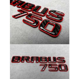 Brabus 750 Emblem Logo – Red Metallic with Carbon for Mercedes-Benz W463A/W464 G-Class buy in USA