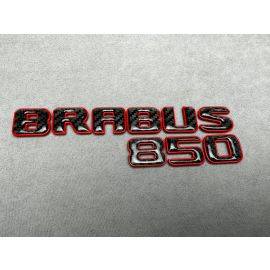 Brabus 850 Emblem Logo – Red Metal with Carbon Fiber for Mercedes-Benz W463A/W464 G-Class buy in USA