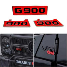 Mercedes Benz G900 G-Wagon G-Class W463 Brabus Style Red Body Emblem Sticker Badge Letters Logo Set 3 Pcs Steel G63 G55 G500 buy in USA