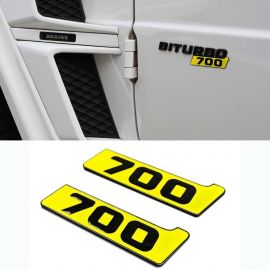 Metallic Brabus 700 Yellow Fenders Emblem Logo Badges for Mercedes-Benz W463A G-Class buy in USA