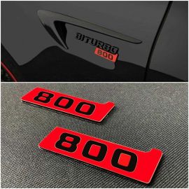 Mercedes Benz G/S/E/C/CLS Brabus Style 800 Red Body Emblem Sticker Badge Letters Logo Set (2 pcs) Steel buy in USA