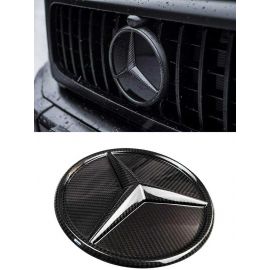 Carbon Fiber Front Grille Star Style Solid Badge Logo Emblem for Mercedes-Benz W463 G-Class G-Wagon buy in USA