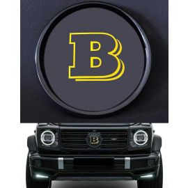 Mercedes-Benz W463A/W464 G-Class G-Wagon G63/G500 Front Grille – Black Gloss with Brabus Style Badge Logo Emblem (Golden) buy in USA