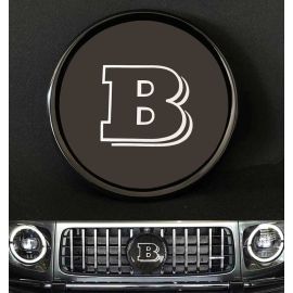 Mercedes-Benz W463A/W464 G-Class G-Wagon Front Grille – Black Gloss with Brabus Style Badge Logo Emblem (Grey) buy in USA