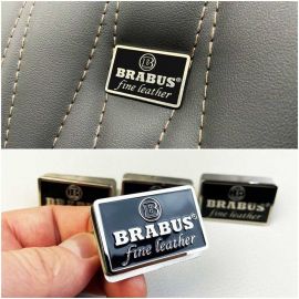 Metallic Brabus Fine Leather Black Seats Emblems Badges Logos Set for Mercedes-Benz W463 G-Class buy in USA