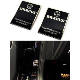 Mercedes-Benz W463/W463A/W464 G63/G500 High Performance Brabus-Style Metallic Black Glossy Body Interior Pillars Badges Emblems Logos (2 pcs set) buy in USA