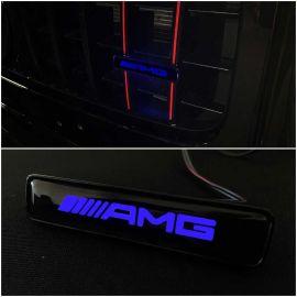 AMG Style Front Grille with Blue LED Illuminated Logo Badge Emblem for Mercedes-Benz G-Wagon G-Class W463A W464 buy in USA