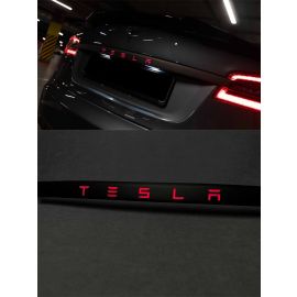 Red lighted carbon trim on trunk for TESLA Model S buy in USA