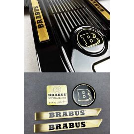 Gold Brabus badge set for Mercedes G Class engine buy in USA