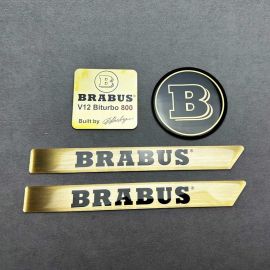 Engine cover emblem set for Mercedes-Benz AMG M275 V12 Biturbo, gold, 4 pcs. buy in USA