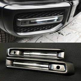 Carbon Fiber Front AMG Bumper Fog Light Covers with LED for Mercedes-Benz G-Class W463A buy in USA