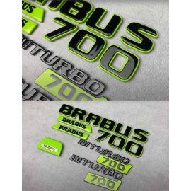 Green Brabus steering wheel badge + Metal exterior Brabus logo body kit buy in USA