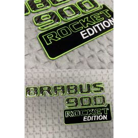 Brabus 900 Rocket Edition badges set with green trim for Mercedes G Class trunk buy in USA