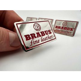 Metallic Brabus Fine Leather Silver Red Seats Emblems Badges Logos Set for Mercedes-Benz W463 W463A G-Class buy in USA