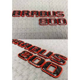 Carbon fiber Brabus 800 logo with Red trim for Mercedes Benz G Class trunk buy in USA