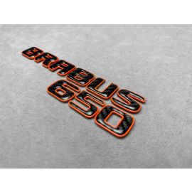 Brabus 650 Rear Emblem Orange Metal and Carbon for Mercedes G Class buy in USA