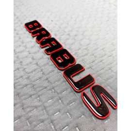 Metal black Brabus logo with red trim for Mercedes Benz G Class trunk buy in USA