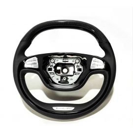 Mercedes-Benz S-Class W222 S500/S600 Steering Wheel Carbon Leather Piano Black buy in USA