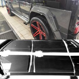 Carbon Fiber Badge Front Grille Frame Set for Mercedes-Benz G-Wagon G-Class W463 G63 G55 G500 buy in USA