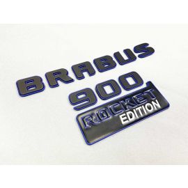 Metallic Brabus 900 Rocket Edition Blue Emblems Badges Set for Mercedes-Benz G-Class W463A buy in USA