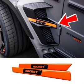 Orange Fender Insert LED Blue Emblem Brabus Rocket Style Badge for Mercedes G-Wagon W463A W464 buy in USA