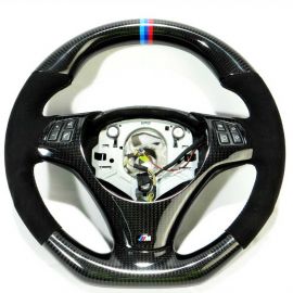 BMW E70/E71 steering wheel with carbon inserts and Alcantara, flat bottom buy in USA