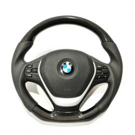 BMW F30 Steering Wheel Carbon Fiber Leather Flat Bottom buy in USA