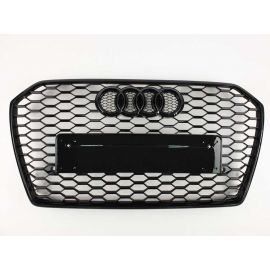 RS6 Front Bumper Radiator Grille (Black) for Audi A6 C7 (2016-2018) buy in USA