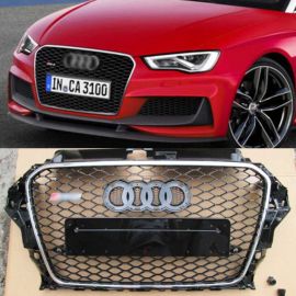 RS3 Chrome Black Front Bumper Radiator Grille for Audi A3 (2012-2015) buy in USA